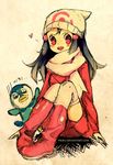  bad_id bad_pixiv_id bird blue_hair blush blush_stickers boots coat doodle dress full_body gen_4_pokemon hair_ornament hat hikari_(pokemon) looking_at_viewer open_mouth penguin pikiru pink_footwear piplup pokemon pokemon_(creature) pokemon_(game) pokemon_dppt pokemon_platinum scarf sitting watermark web_address winter_clothes 