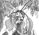  black_and_white female feral friendship_is_magic greyscale hair horn kevinsano long_hair monochrome my_little_pony queen_chrysalis_(mlp) sketch solo wings 