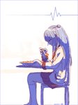  angel_beats! blue_hair chair eating food long_hair mapo_doufu school_uniform sitting spoon sukocchi_moruto tenshi_(angel_beats!) 
