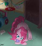  2012 anus blue_eyes butt cannon condom cutie_mark dashboom equine female friendship_is_magic hair horse insane inviting long_hair looking_at_viewer looking_back mirror my_little_pony panties party pink_hair pinkamena_(mlp) pinkie_pie_(mlp) pony presenting pussy seductive smile spread_legs spreading underwear 