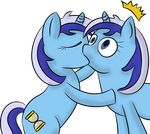  colgate_(mlp) cutie_mark equine female feral friendship_is_magic horn kissing lesbian mammal my_little_pony romana selfcest square_crossover unicorn 