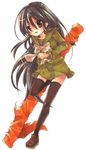  alastor_(shakugan_no_shana) black_hair brown_eyes jewelry marker_(medium) pendant shakugan_no_shana shana tachitsu_teto thighhighs traditional_media 