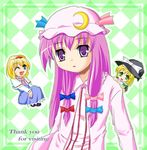  :o alice_margatroid artist_request bad_anatomy blonde_hair blue_dress bow chibi crescent dress frills hairband hat kirisame_marisa looking_at_viewer multi-tied_hair multiple_girls parted_lips patchouli_knowledge pink_bow sidelocks touhou upper_body witch_hat 