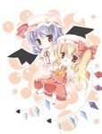  :&lt; chibi flandre_scarlet hat multiple_girls omiso_(omiso) remilia_scarlet siblings sisters touhou triangle_mouth wings 