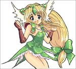  artist_request blonde_hair blue_eyes hair_ribbon jewelry long_hair low-tied_long_hair necklace oekaki pendant ribbon riesz seiken_densetsu seiken_densetsu_3 smile 