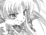  fate_testarossa gofu greyscale lyrical_nanoha mahou_shoujo_lyrical_nanoha monochrome sketch solo traditional_media 