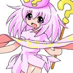  ? artist_request benesse hat hatena_yousei lowres oekaki pink_cape pink_hair pink_hat solo 