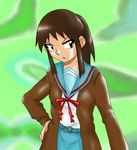  artist_request flat_chest genderswap genderswap_(mtf) kita_high_school_uniform kyon kyonko school_uniform solo suzumiya_haruhi_no_yuuutsu 