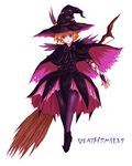  blonde_hair blue_eyes cape deathsmiles earrings hat jewelry kara_(color) open_mouth pantyhose sakura_(deathsmiles) short_hair solo witch witch_hat 