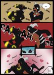  &hearts; ... 2011 angry bioluminescence couple female glowing horn houndoom kissing male nagging nude pok&eacute;mon rainbowdeathbat red_sclera scar straight umbreon 