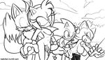  black_and_white breasts canine cum female fox gloves group hairband hedgehog is is_(artist) male mammal miles_prower monochrome nipples nude penis pussy rouge_the_bat sega sonic_(series) sonic_the_hedgehog straight 