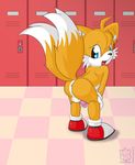  anus balls blue_eyes butt canine cub fox looking_at_viewer looking_back male mammal miles_prower nude penis raukue sega smile solo sonic_(series) sonic_team tails vector young 