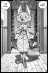  anthro black_and_white borba canine clothed clothing disney female fox mammal monochrome solo speech_bubble text zootopia 