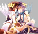  2boys anus black_hair blush brown_hair censored cum dark_pit feathered_wings handjob kid_icarus kid_icarus_uprising multiple_boys nintendo orgasm penis pit pit_(kid_icarus) sex short_hair sitting wings yaoi 