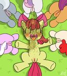  apple_bloom apple_bloom_(mlp) blush cub cutie_mark_crusaders cutie_mark_crusaders_(mlp) diamond_tiara diamond_tiara_(mlp) equine eyes_closed female feral friendship_is_magic fur grass grey_fur group hair horse lesbian lying mammal my_little_pony open_mouth orange_fur peeing pony purple_hair pussy red_hair ribbons scootaloo scootaloo_(mlp) silver_spoon silver_spoon_(mlp) sweetie_belle sweetie_belle_(mlp) twist twist_(mlp) two_tone_hair urine watersports wet white_fur yellow_fur young zed001 