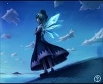  1girl cirno cloud lain sky solo touhou wings 