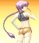  androgynous angelous_lazward braid looking_back lowres male_focus oekaki original otoko_no_ko purple_hair solo thighhighs yagisaka_seto zettai_ryouiki 