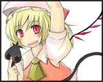  blonde_hair flandre_scarlet hat laevatein red_eyes ruku_(alicecreation) solo touhou wings 