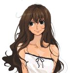  brown_hair camisole long_hair mumu original sketch smile solo 