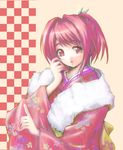  copyright_request japanese_clothes kashi kimono red_eyes red_hair solo 