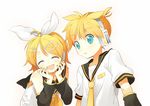  1girl brother_and_sister kagamine_len kagamine_rin shinonome siblings twins vocaloid 