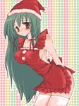  apron artist_request christmas copyright_request hat lowres naked_apron oekaki santa_hat solo thighhighs 