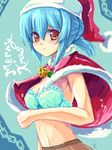  bra christmas katagiri_megumi kusari lingerie lowres mitarashi_(upper_border) oekaki santa_costume solo underwear 
