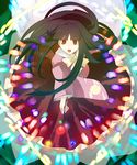 :o bad_id bad_pixiv_id bangs blunt_bangs bow bowtie branch collar danmaku from_above glowing houraisan_kaguya long_hair looking_at_viewer looking_up magic marble open_mouth red_eyes solo touhou umishima_senbon very_long_hair yellow_bow yellow_neckwear 