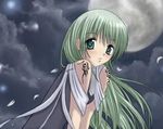  cropped green_eyes green_hair lasaro_(lina) long_hair lowres moon original solo tattoo 