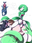  anal anal_penetration anthro anus balls big_breasts black blush breasts brown_eyes brown_hair butt claws darth_saburou darthsaburou dragon english_text erection fellatio female feral forked_tongue from_behind garchomp gardevoir green_skin hair hair_over_eyes half-closed_eyes herm herm_on_male human intersex interspecies kissing long_tongue male mammal nintendo nipples nude open_mouth oral oral_sex penetration penis plain_background pok&#233;mon pok&#233;philia pokemon pussy pussy_juice red_eyes reptile saliva scalie serperior sex snake teeth text tongue tongue_out video_games white_background yellow_eyes zweilous 