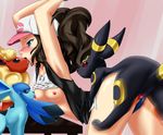  armpits arms_up ass bent_over bestiality blue_eyes blur blurry blush breasts brown_hair clothed_sex cut-off_jeans flareon gangbang glaceon group_sex hat kiss long_hair monster motion_blur nipples open_clothes open_vest pixiv_manga_sample pokemon pokemon_(game) pokemon_bw poytail sex shirt shirt_lift small_breasts suramo tongue touko_(pokemon) umbreon vaginal vaporeon vest white 