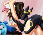  armpits arms_up ass bent_over bestiality blue_eyes blush breasts brown_hair clothed_sex cut-off_jeans gangbang glaceon group_sex hat licking licking_nipples long_hair monster nipples open_clothes open_vest pixiv_manga_sample pokemon pokemon_(game) pokemon_bw poytail sex shirt shirt_lift small_breasts suramo tongue touko_(pokemon) umbreon vaginal vaporeon vest white 