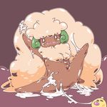  amber_eyes blush cum cum_covered cum_in_pussy cum_inside excessive_cum female fluffy hair long_hair looking_at_viewer messy moyamoya_kuroi nibbling nintendo pok&#233;mon pokemon pussy reclining spread_legs spreading tears video_games weedle whimsicott young 