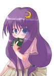  blush book casual crescent crescent_hair_ornament hair_ornament patchouli_knowledge solo tao_(kadoya) touhou 