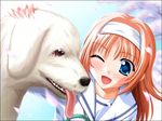  amakase_miharu da_capo da_capo_i dog game_cg nanao_naru petals school_uniform solo 
