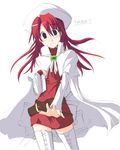  aty_(summon_night) belt blue_eyes boots cape ikki loose_belt red_hair solo summon_night summon_night_3 thighhighs 