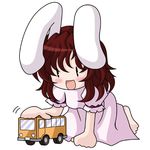  animal_ears artist_request barefoot chibi inaba_tewi lowres playing solo touhou toy 