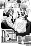  blush comic copyright_request crossdressing greyscale highres maid monochrome sasayuki translated 
