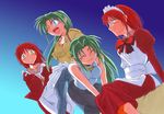  angeldust crossover green_hair higurashi_no_naku_koro_ni hisui kohaku maid multiple_girls siblings sisters sonozaki_mion sonozaki_shion tsukihime twins 