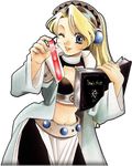  90s atelier_(series) atelier_marie blonde_hair blue_eyes book death_note death_note_(object) long_hair lowres magic marie_(atelier) notebook one_eye_closed ouse_kohime parody smile solo test_tube third-party_edit transparent_background 