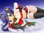  akimoto_dai christmas highres original panties santa_costume solo thigh_gap thighhighs underwear 
