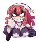  angry artist_request clenched_hand gloves la_pucelle lowres prier red_hair solo 