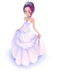  choker copyright_request crown dress gown hat simple_background solo weno 
