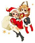  black_legwear christmas fukuzawa_yumi koshou_shichimi maria-sama_ga_miteru matsudaira_touko multiple_girls pantyhose santa_costume 