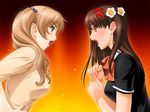  anger_vein ayanojou_reiko blonde_hair brown_hair catfight game_cg multiple_girls non-web_source queen_bonjourno sakurazaka_megumi sano_toshihide twintails 