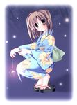  brown_eyes brown_hair japanese_clothes kujira_(knave) solo tsukihime yumizuka_satsuki 