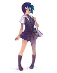  bag copyright_request kneehighs school_uniform shoulder_bag simple_background socks solo weno 