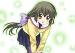  clannad hikarizaka_private_high_school_uniform ibuki_fuuko itsuki_sayaka long_hair low-tied_long_hair lowres pantyhose purple_legwear school_uniform solo 