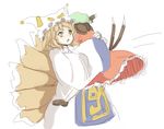  :o animal_ears blonde_hair cat_ears cat_tail chen dress fox_tail frills full_body hat hug long_hair long_sleeves mob_cap multiple_girls multiple_tails nanami_natsuki nekomata open_mouth pillow_hat red_dress shoes simple_background socks surcoat tabard tail touhou two_tails white_background white_dress wide_sleeves yakumo_ran 