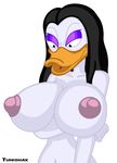  anthro areola avian big_breasts black_hair breasts duck ducktales erect_nipples female hair huge_breasts long_hair magica_de_spell magica_despell navel nipples nude tumiohax 